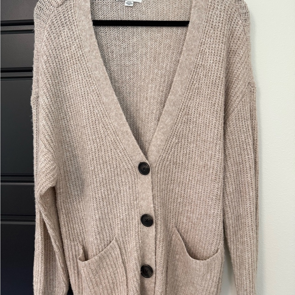 American Eagle Outfitters Beige Knit Cardigan